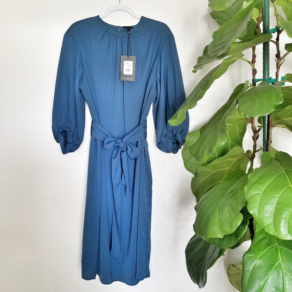 Tie Waist Column Midi Dress - Who What Wear